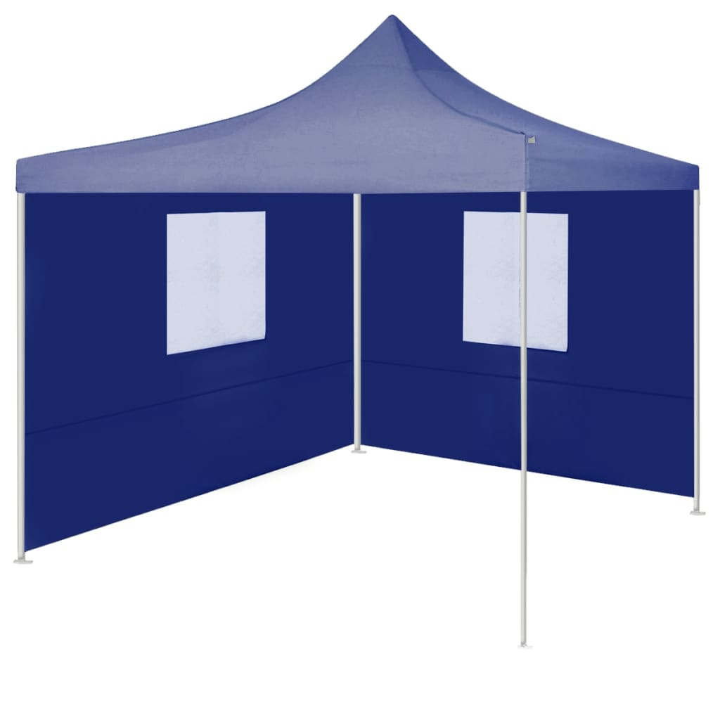 vidaXL Professional Folding Party Tent with 2 Sidewalls 2x2 m Steel Blue