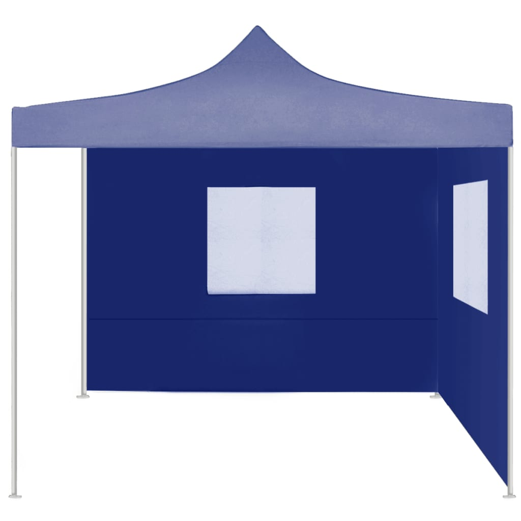 vidaXL Professional Folding Party Tent with 2 Sidewalls 2x2 m Steel Blue