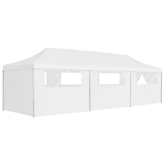 vidaXL Folding Pop-up Party Tent with 8 Sidewalls 3x9 m White