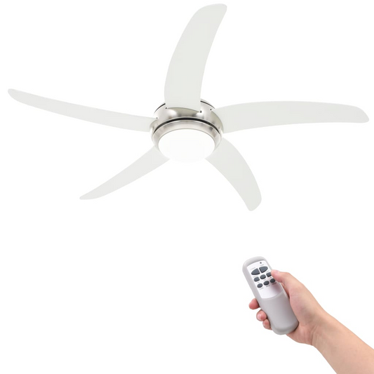 vidaXL Ornate Ceiling Fan with Light 128 cm White