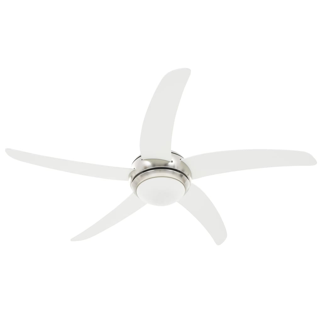 vidaXL Ornate Ceiling Fan with Light 128 cm White