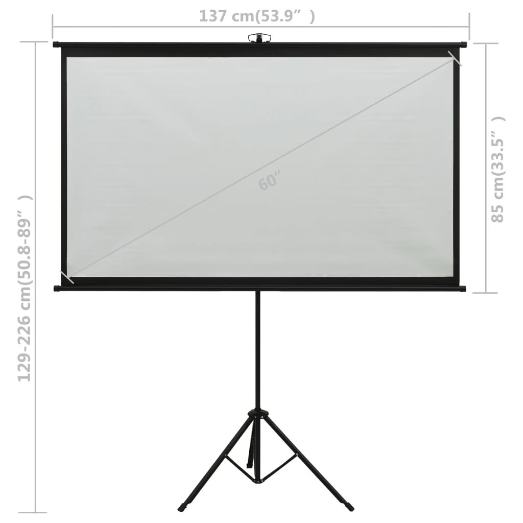 vidaXL Projection Screen with Tripod 60" 16:9