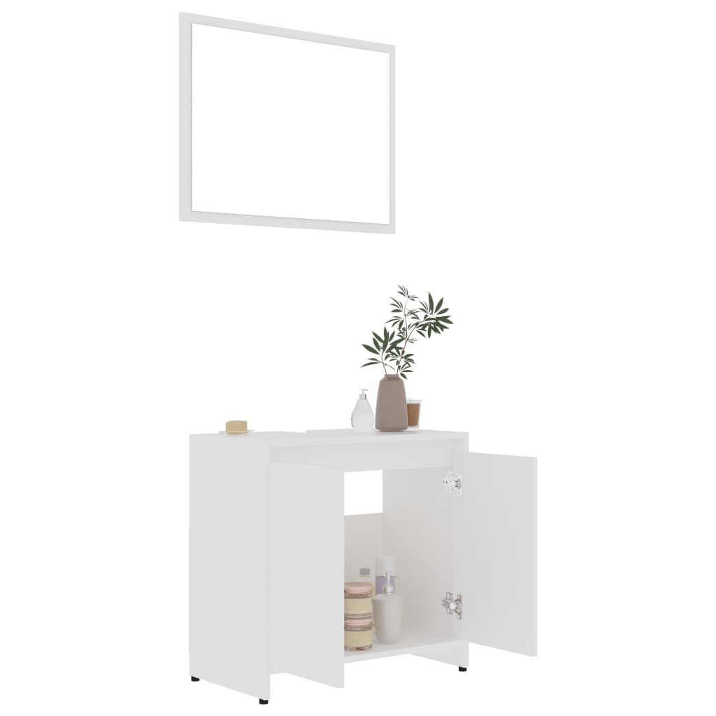 vidaXL Bathroom Furniture Set White Engineered Wood