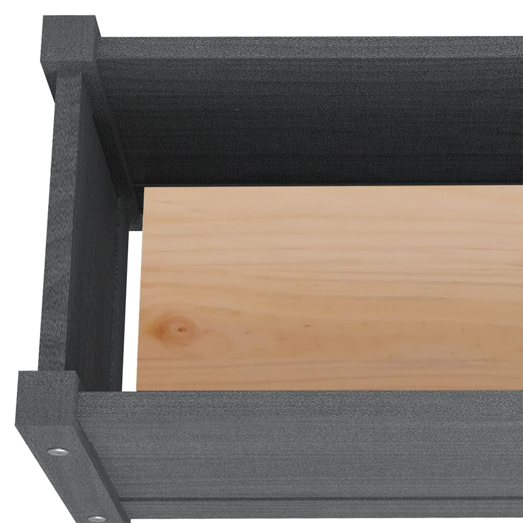 vidaXL Garden Planter Grey 60x31x31 cm Solid Pinewood