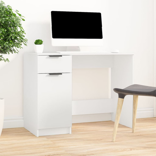 vidaXL Desk White 100x50x75 cm Engineered Wood