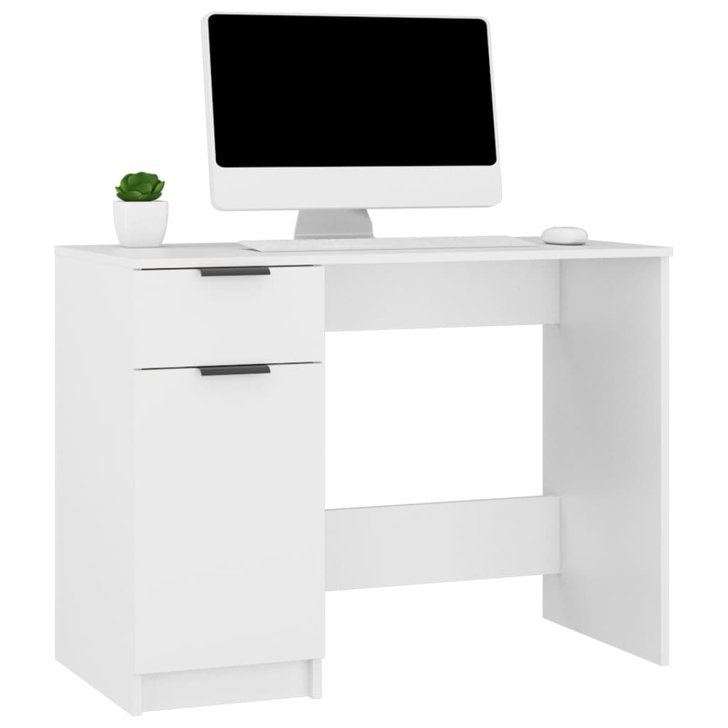 vidaXL Desk White 100x50x75 cm Engineered Wood