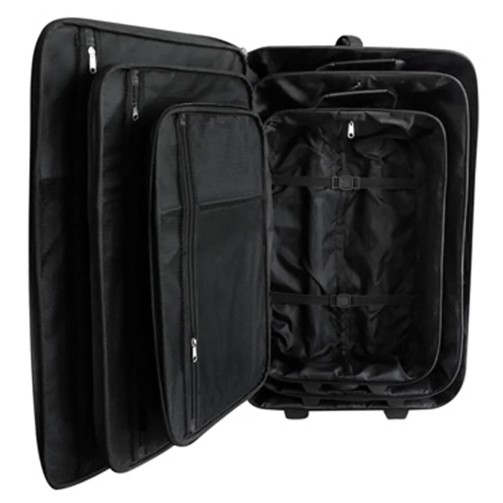 vidaXL Five Piece Travel Luggage Set Black