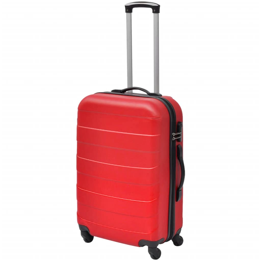 vidaXL Three Piece Hardcase Trolley Set Red 45.5/55/66 cm