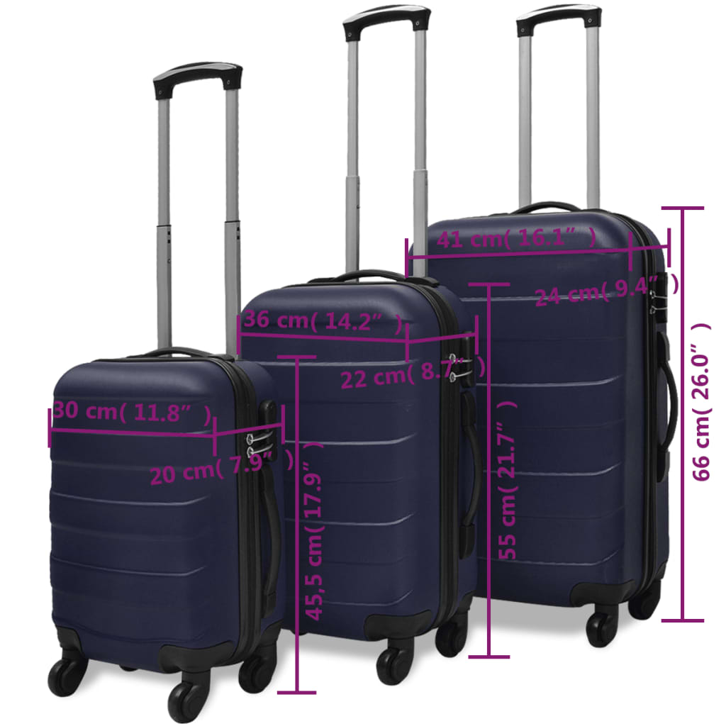 Piece Hardcase Trolley Set Blue 45