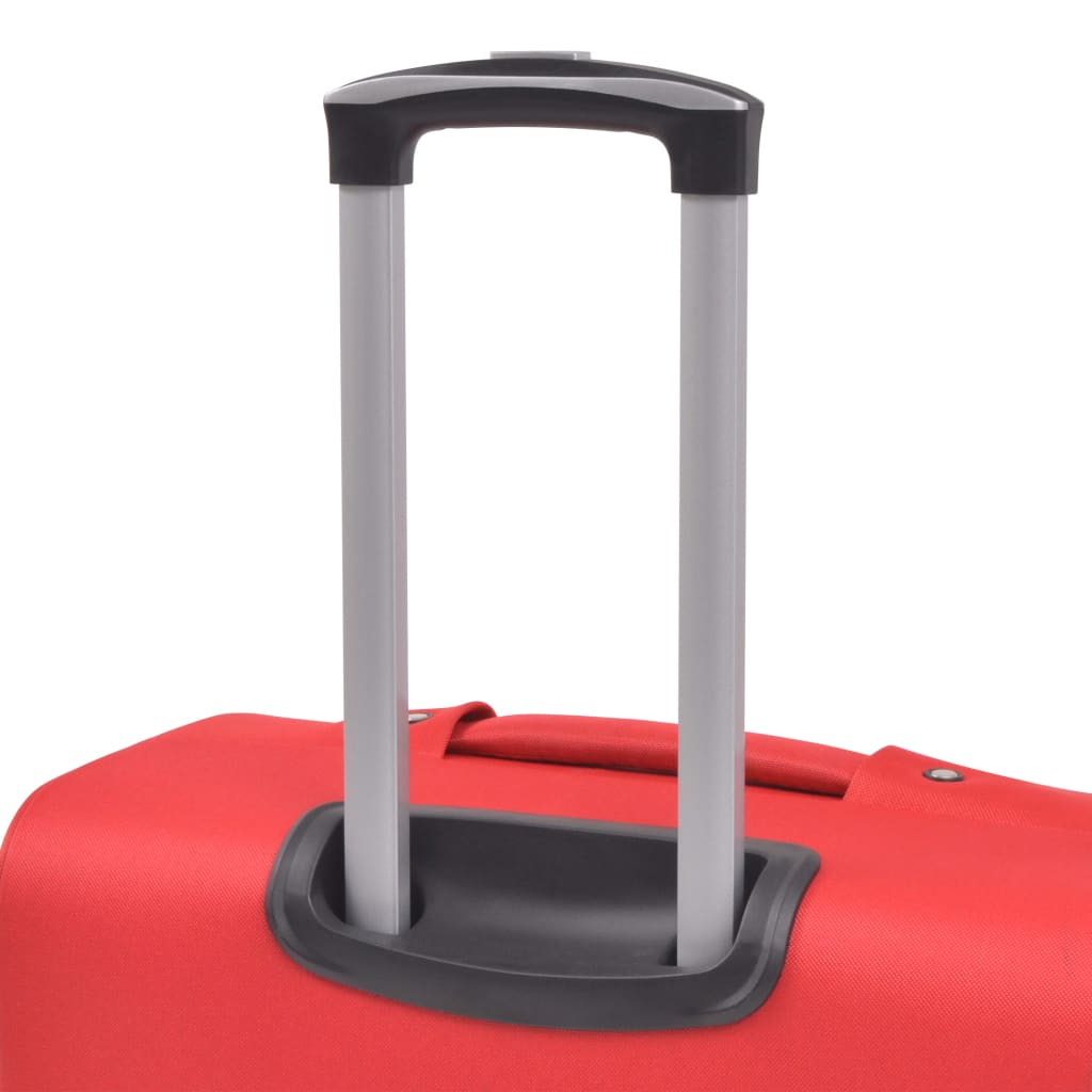 vidaXL 3 Piece Soft Case Trolley Set Red