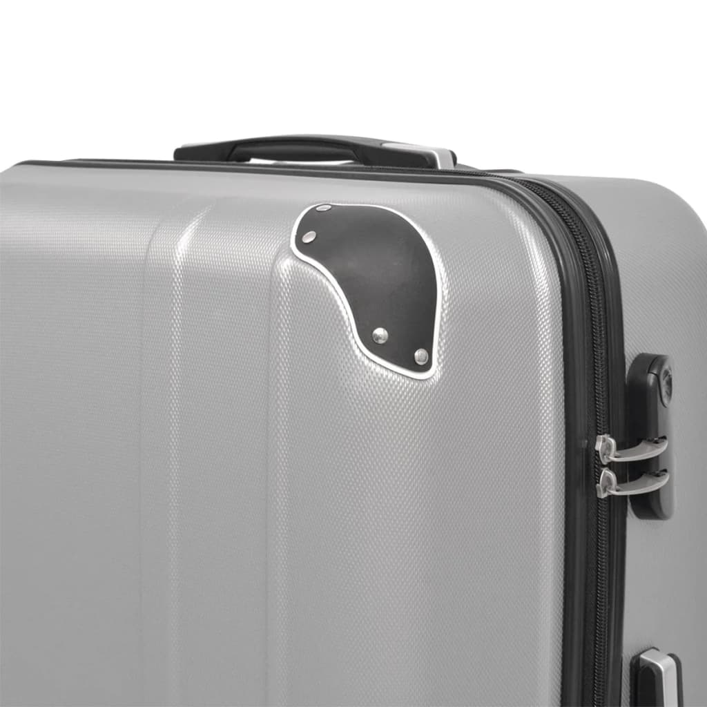 vidaXL Four Piece Hardcase Trolley Set Silver