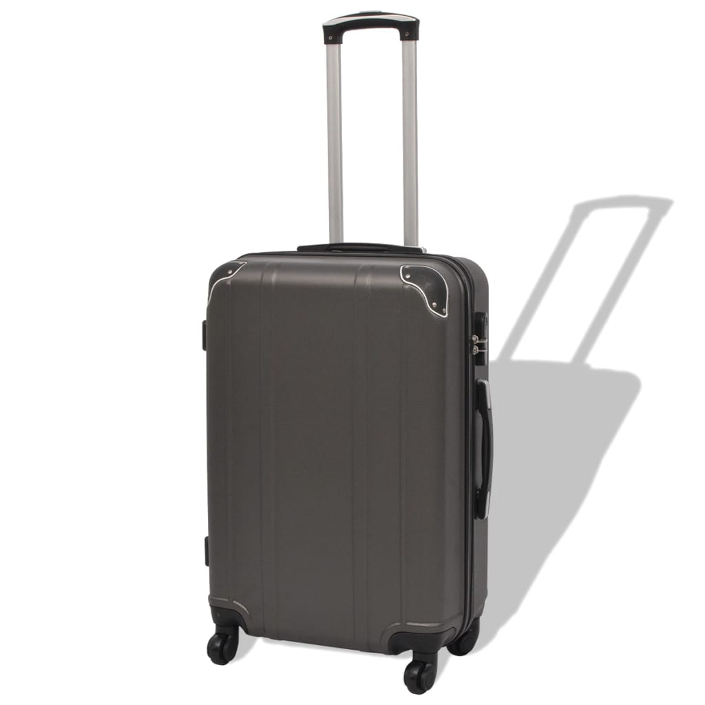 vidaXL Four Piece Hardcase Trolley Set Anthracite