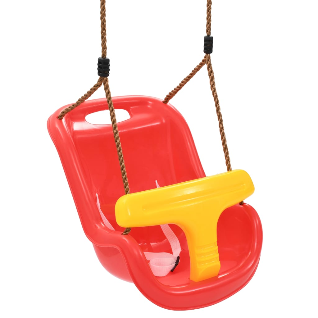 vidaXL Baby Swing with Safety Belt PP Red