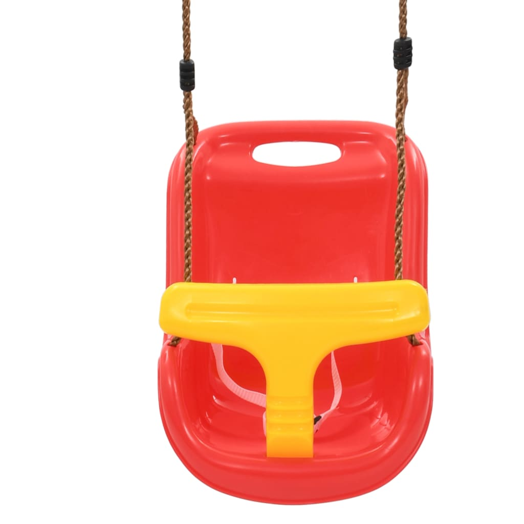 vidaXL Baby Swing with Safety Belt PP Red