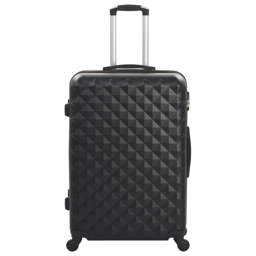 vidaXL Hardcase Trolley Set 3 pcs Black ABS