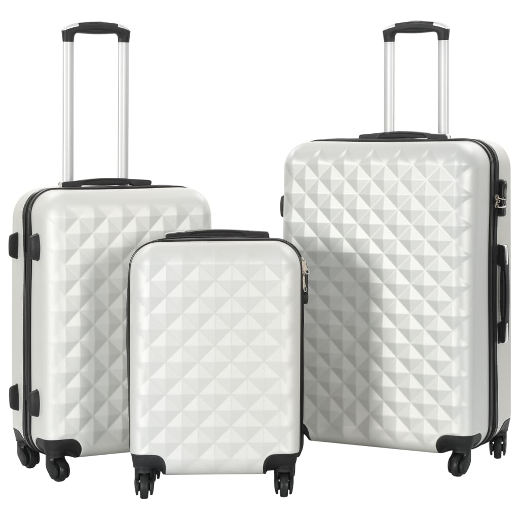 vidaXL Hardcase Trolley Set 3 pcs Bright Silver ABS