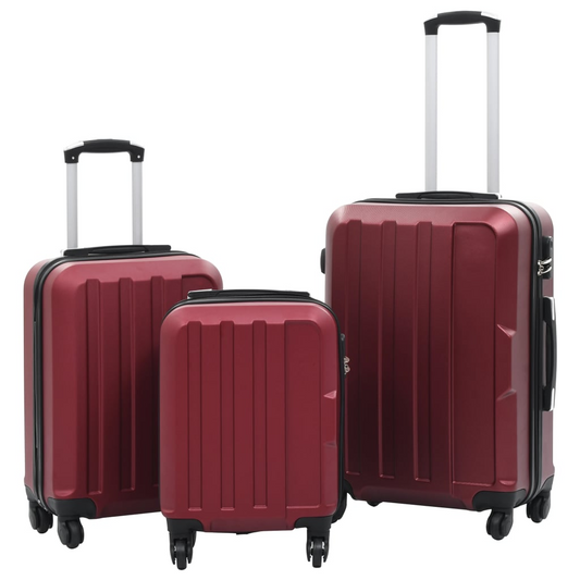 vidaXL Hardcase Trolley Set 3 pcs Wine Red ABS