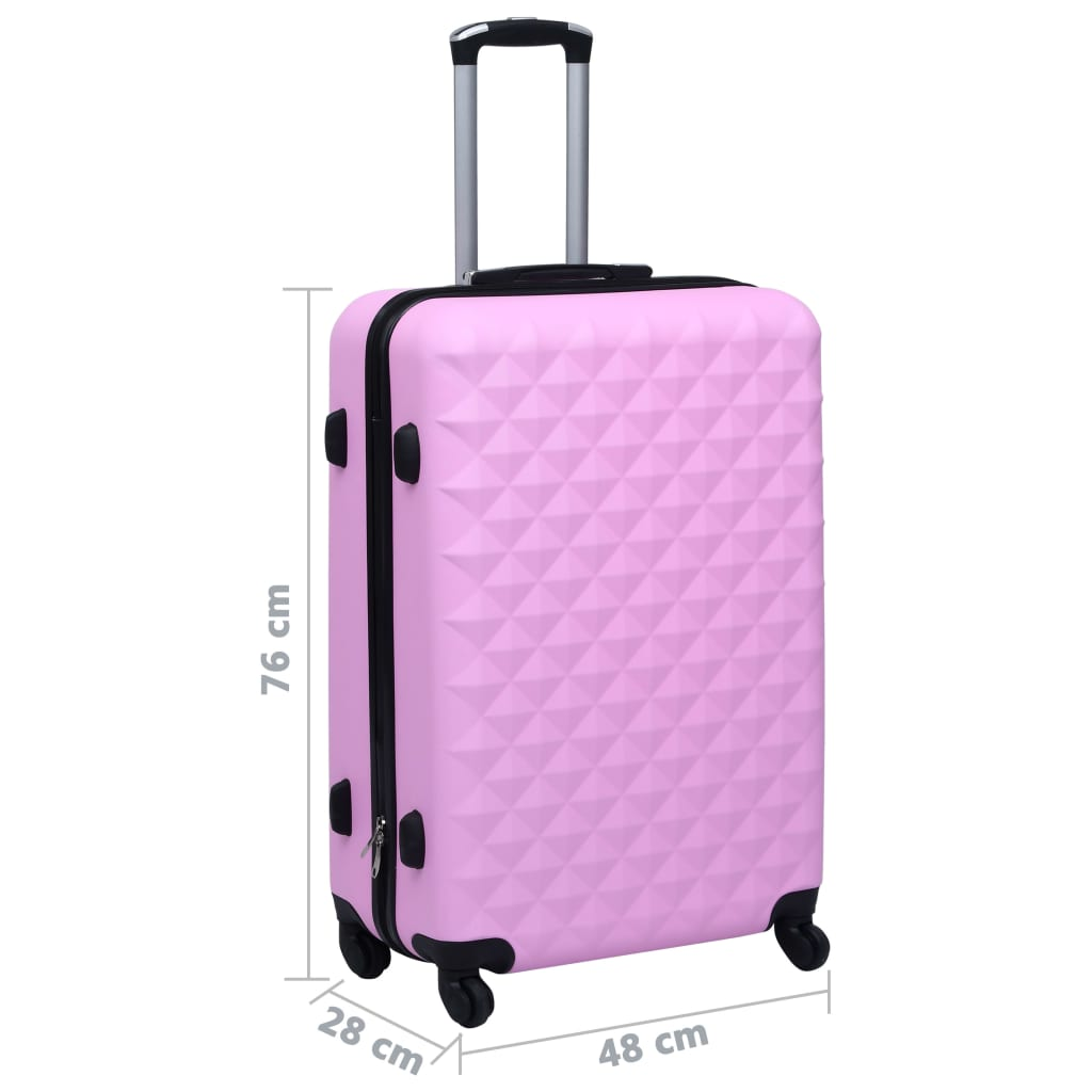 vidaXL Hardcase Trolley Pink ABS