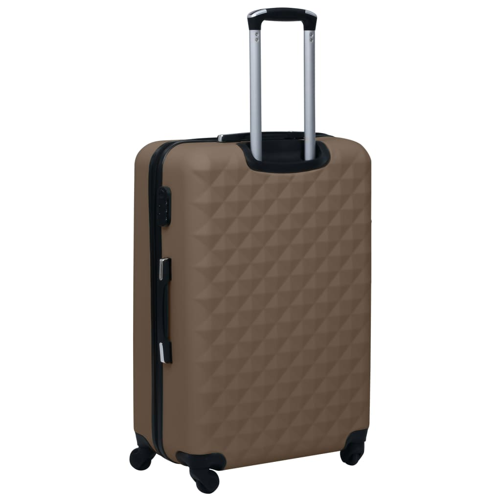 vidaXL Hardcase Trolley Set 3 pcs Brown ABS