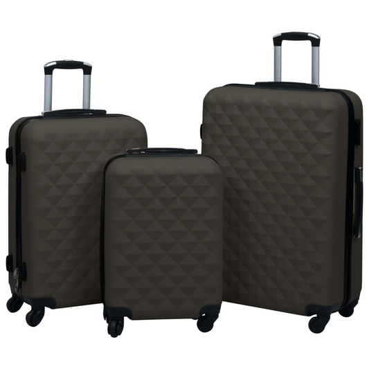 vidaxl hardcase trolley set 3 pcs anthracite abs