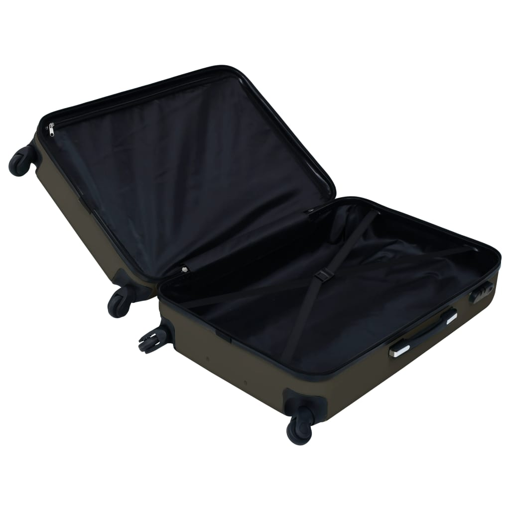 vidaxl hardcase trolley set 3 pcs anthracite abs