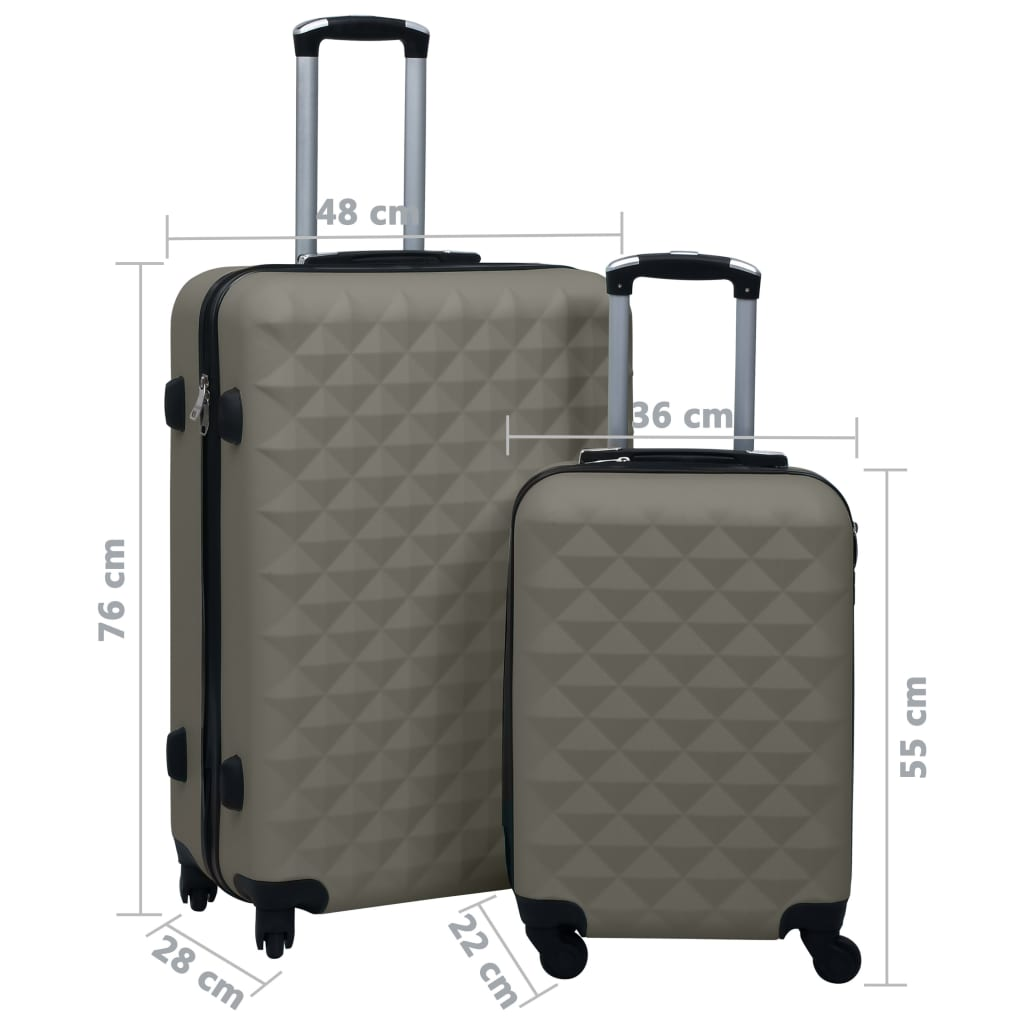 vidaXL Hardcase Trolley Set 2 pcs Anthracite ABS