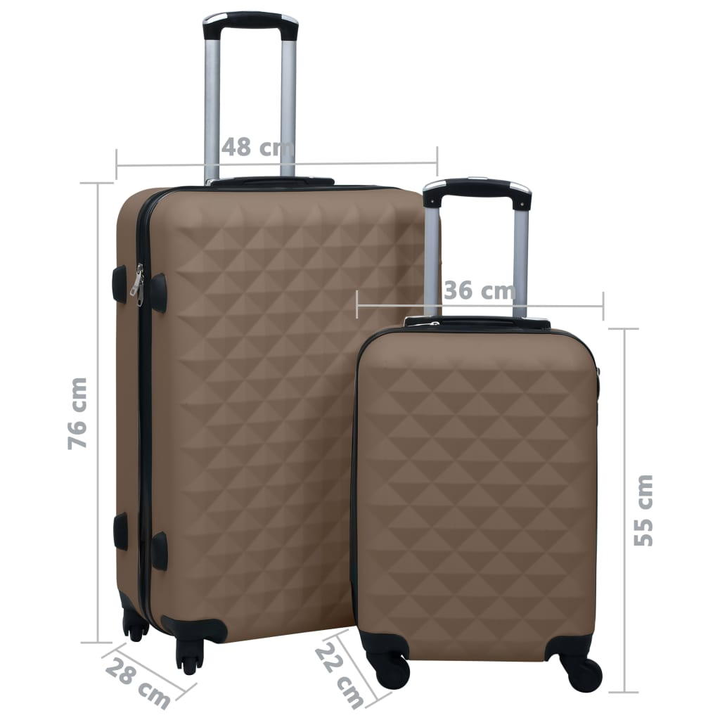 vidaXL Hardcase Trolley Set 2 pcs Brown ABS