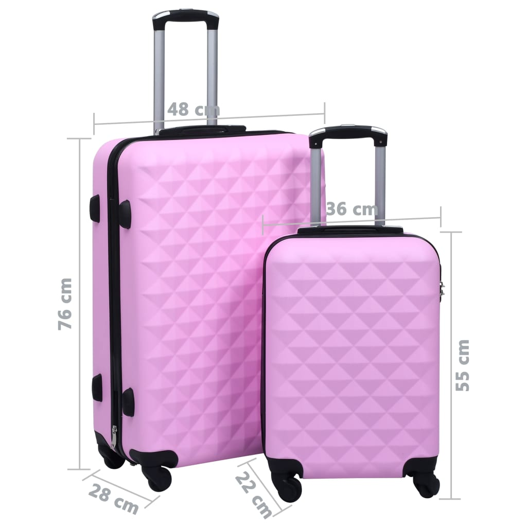 vidaXL Hardcase Trolley Set 2 pcs Pink ABS