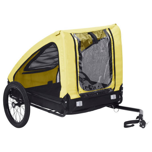 vidaXL Pet Bike Trailer Yellow and Black