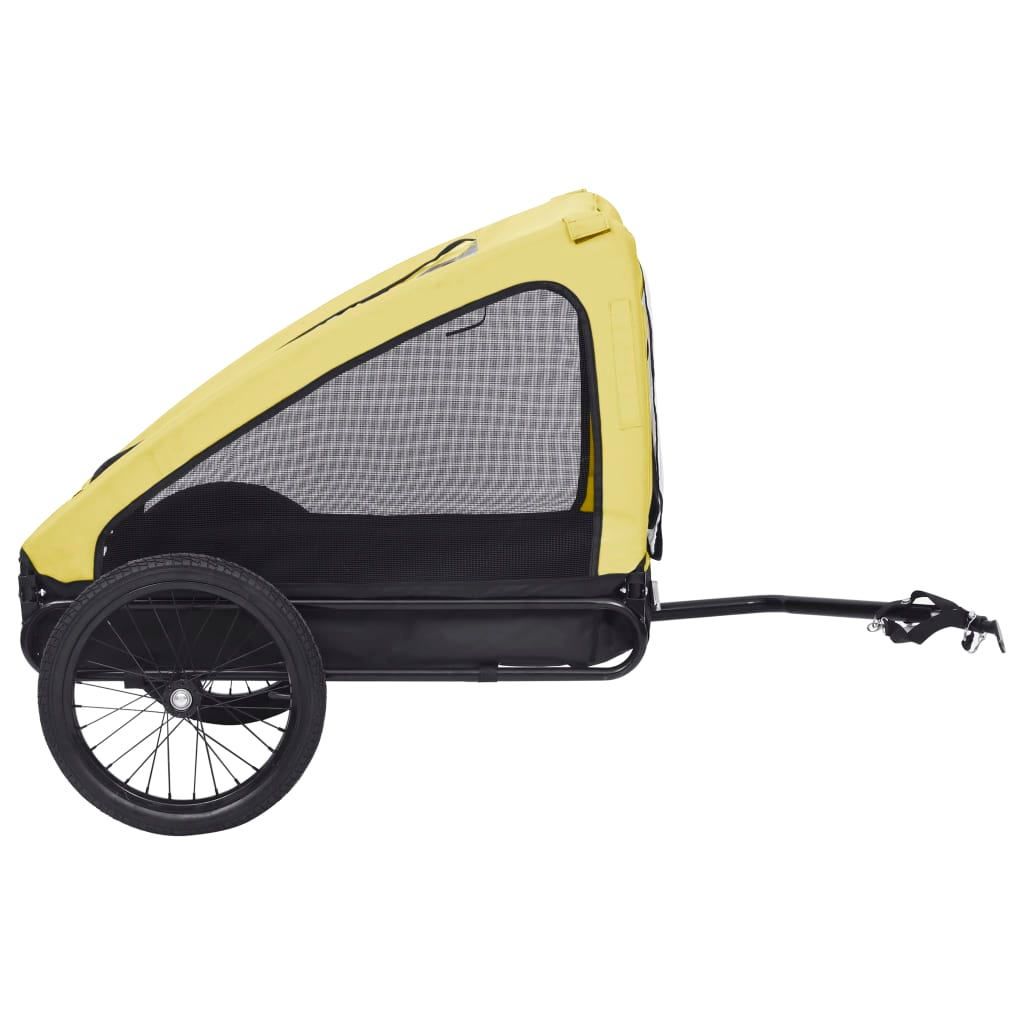 vidaXL Pet Bike Trailer Yellow and Black