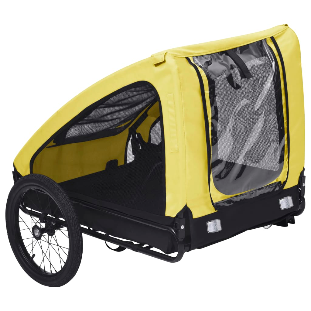 vidaXL Pet Bike Trailer Yellow and Black