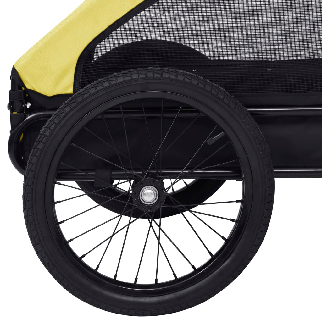 vidaXL Pet Bike Trailer Yellow and Black