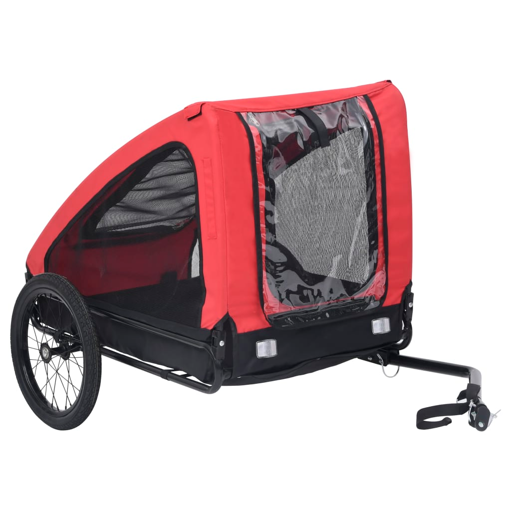 vidaXL Pet Bike Trailer Red and Black