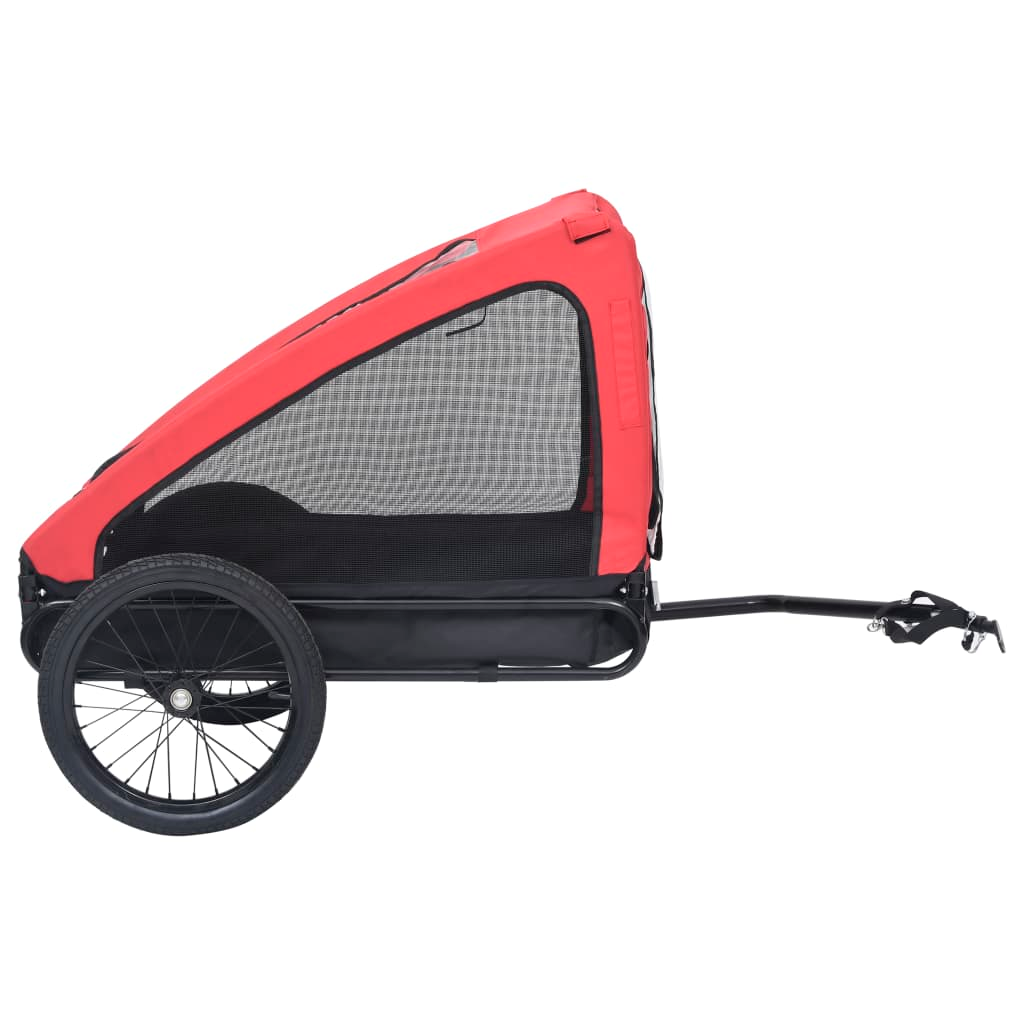 vidaXL Pet Bike Trailer Red and Black