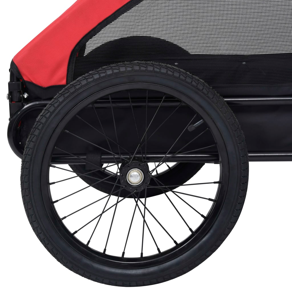 vidaXL Pet Bike Trailer Red and Black