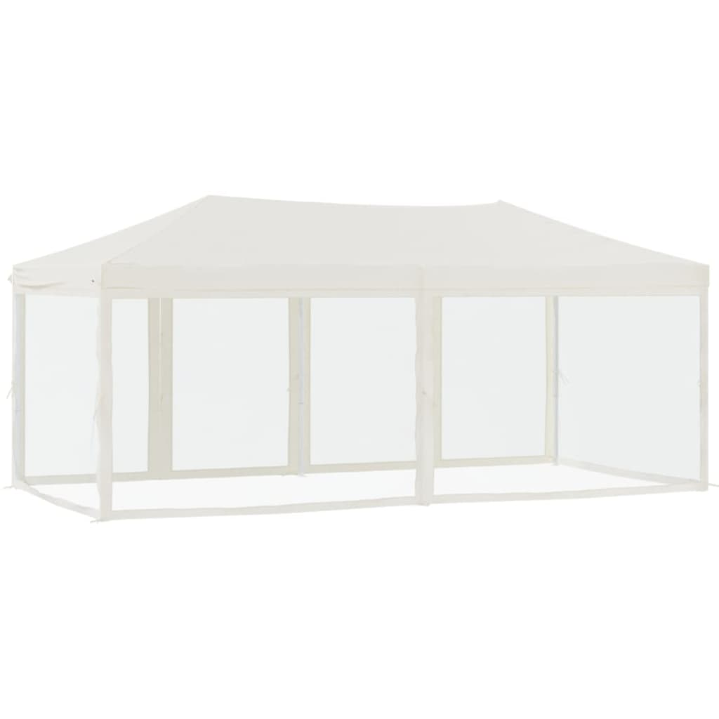 vidaXL Folding Party Tent with Sidewalls Cream 3x6 m