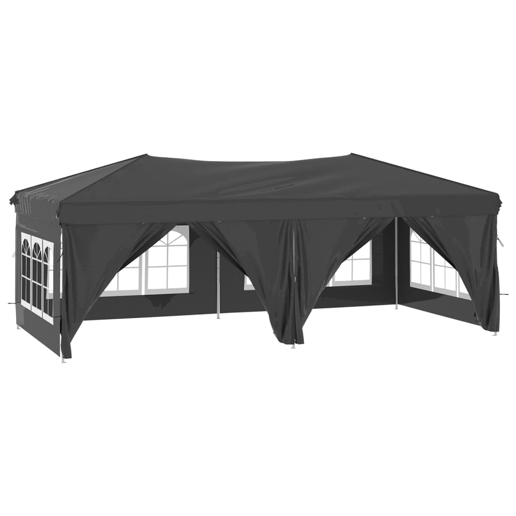 vidaXL Folding Party Tent with Sidewalls Anthracite 3x6 m