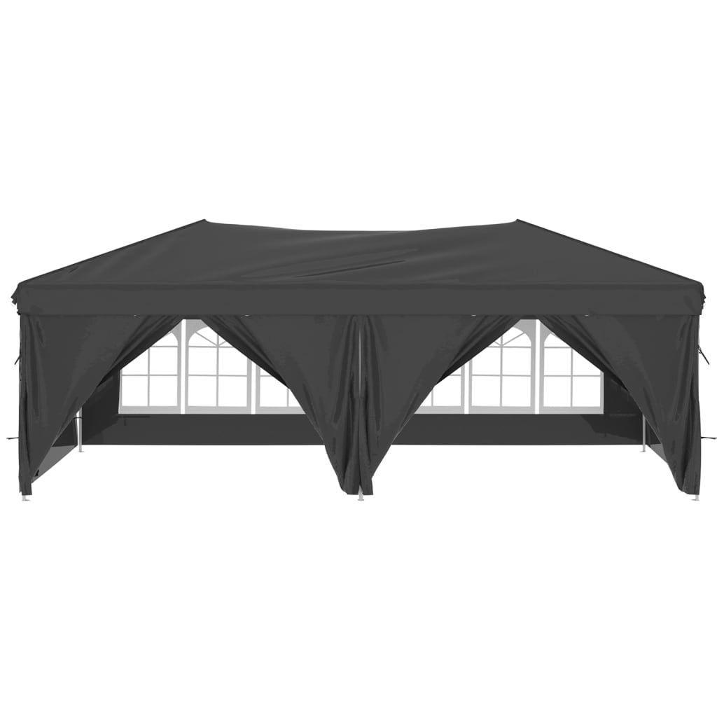 vidaXL Folding Party Tent with Sidewalls Anthracite 3x6 m