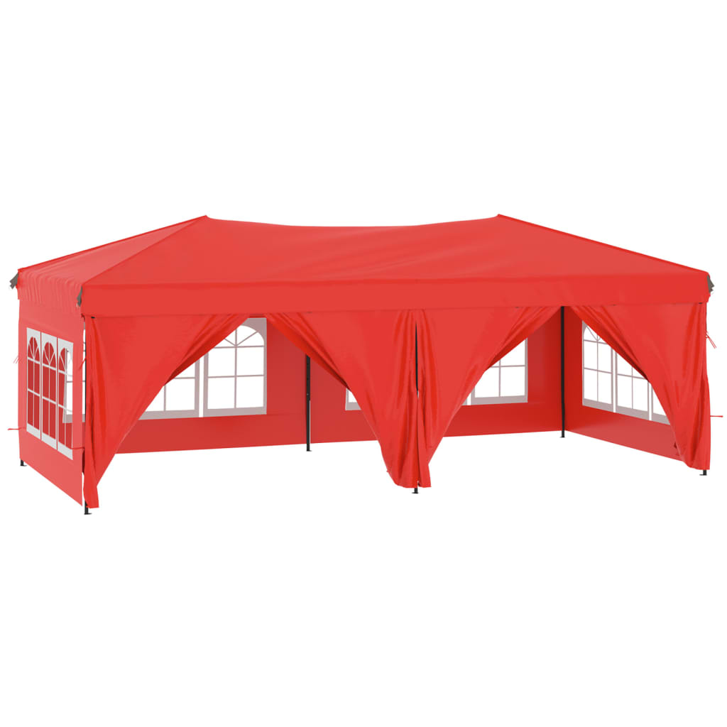 vidaXL Folding Party Tent with Sidewalls Red 3x6 m