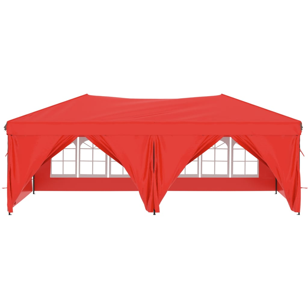 vidaXL Folding Party Tent with Sidewalls Red 3x6 m