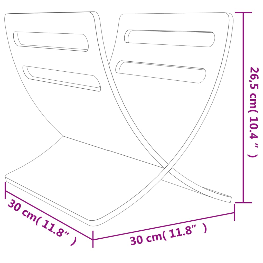 vidaXL Wooden Magazine Rack Floor Standing Natural