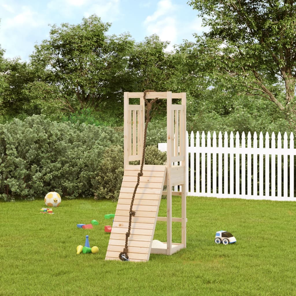 vidaXL Playhouse with Climbing Wall Solid Wood Pine