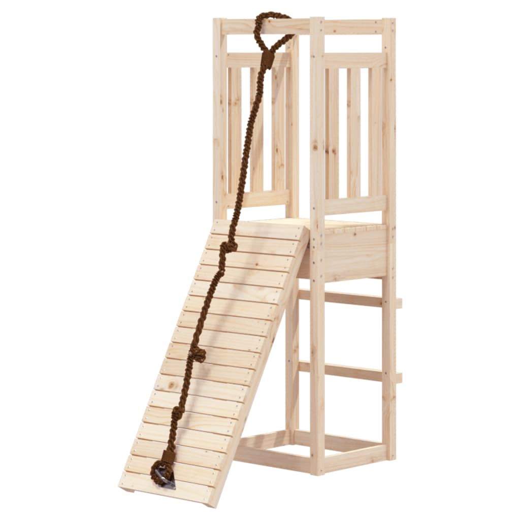 vidaXL Playhouse with Climbing Wall Solid Wood Pine