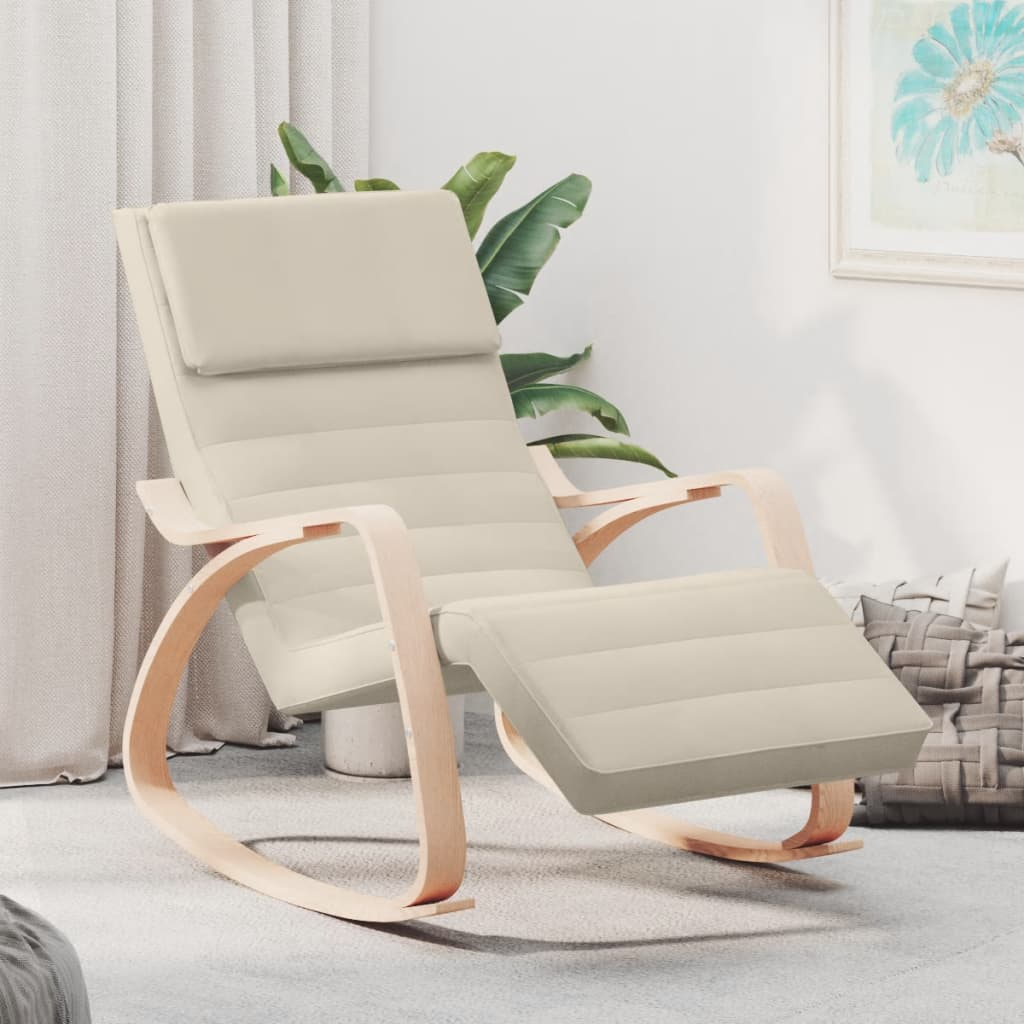 vidaXL Rocking Chair Cream Fabric