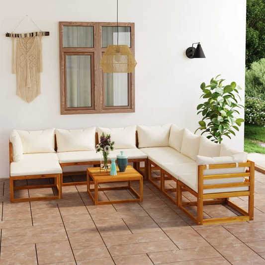 vidaXL 9 Piece Garden Lounge Set with Cushions Solid Wood Acacia (UK/IE/FI/NO only)