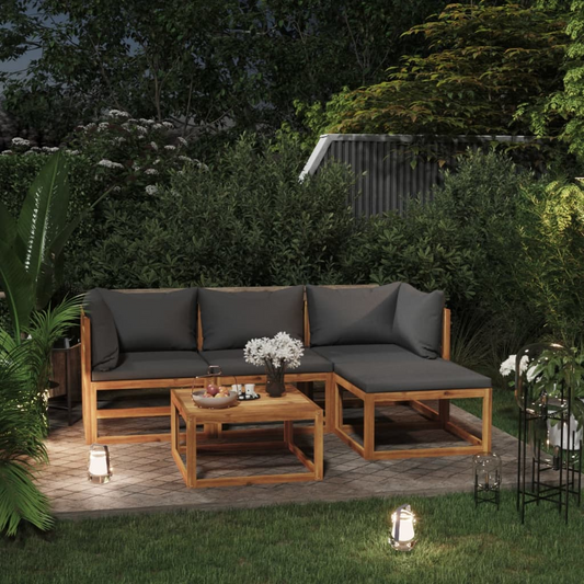 vidaXL 5 Piece Garden Lounge Set with Cushions Solid Wood Acacia (UK/IE/FI/NO only)