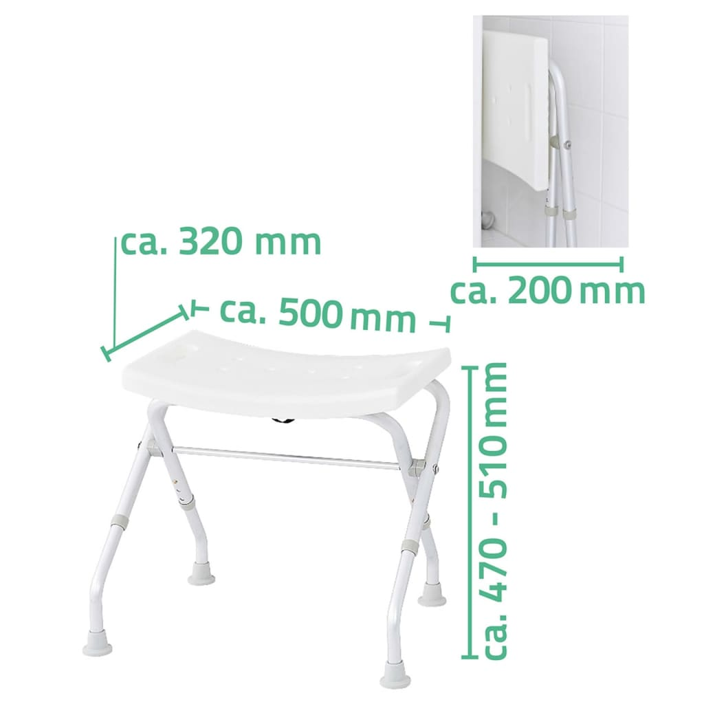 RIDDER Folding Bathroom Stool 110 kg White A0050301