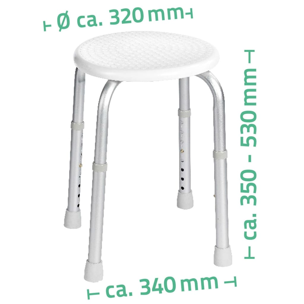 RIDDER Bathroom Stool Round White 110 kg A00603101