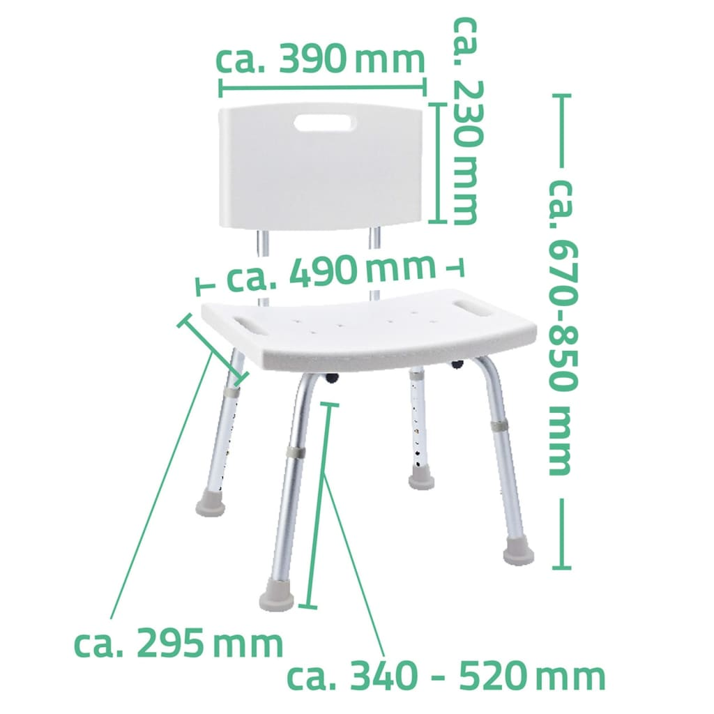 RIDDER Bathroom Chair White 150 kg A00602101