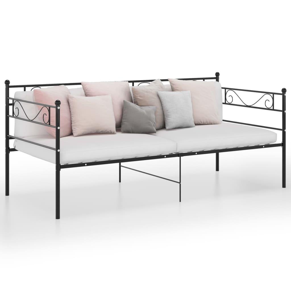 vidaXL Sofa Bed Frame Black Metal 90x200 cm